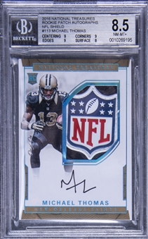 2016 "National Treasures" NFL Shield Rookie Patch Autographs #113 Michael Thomas Signed Rookie Card (#1/1) – BGS NM-MT+ 8.5/BGS 10 